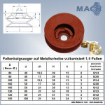 Faltenbalgsauger auf Metallscheibe vulkanisiert 1,5 Falten 80 G1/4 BK
